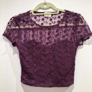 Urban Outfitters Floral Mesh Crop Top